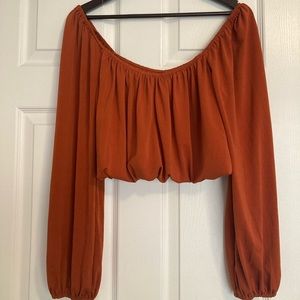 Orange cropped blouse